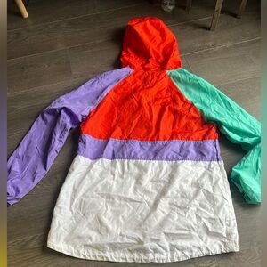 Vintage colour block shell hoodie